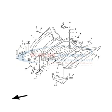 Rear Fender Assy, Yamaha, 43D-F1600-80